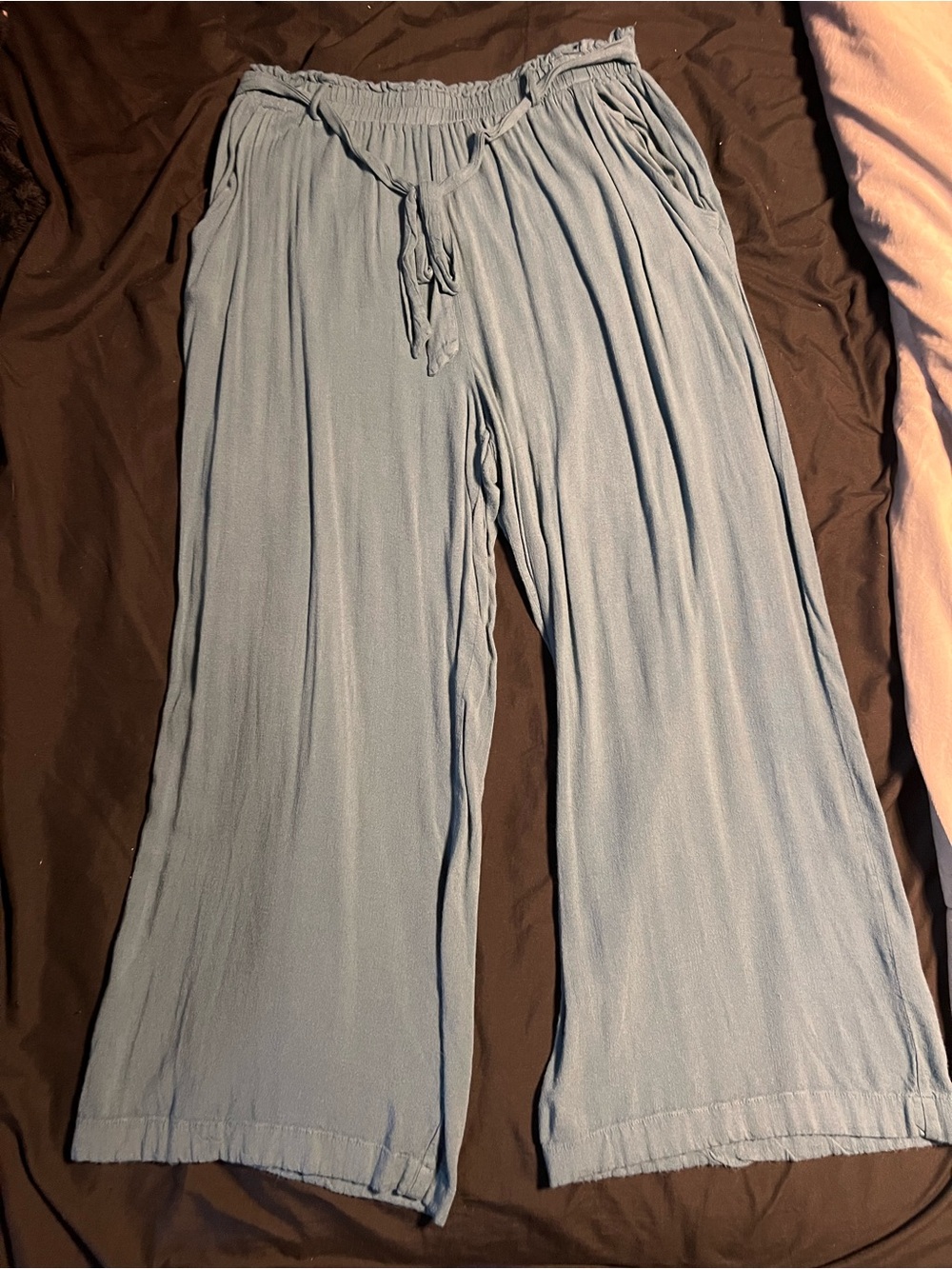 LuLaRoe Teal Elastic Waist Wide Leg Pants